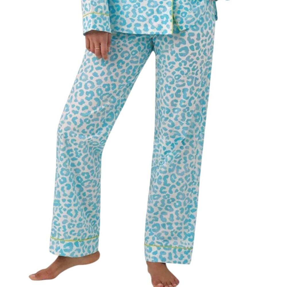 NWT Bedhead Turquoises Animal Print 100% Cotton L/S, Long Pajama Set Size Small - Picture 7 of 8
